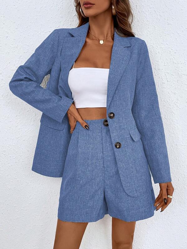 Harper - 2-Piece Linen Suit Shorts Set