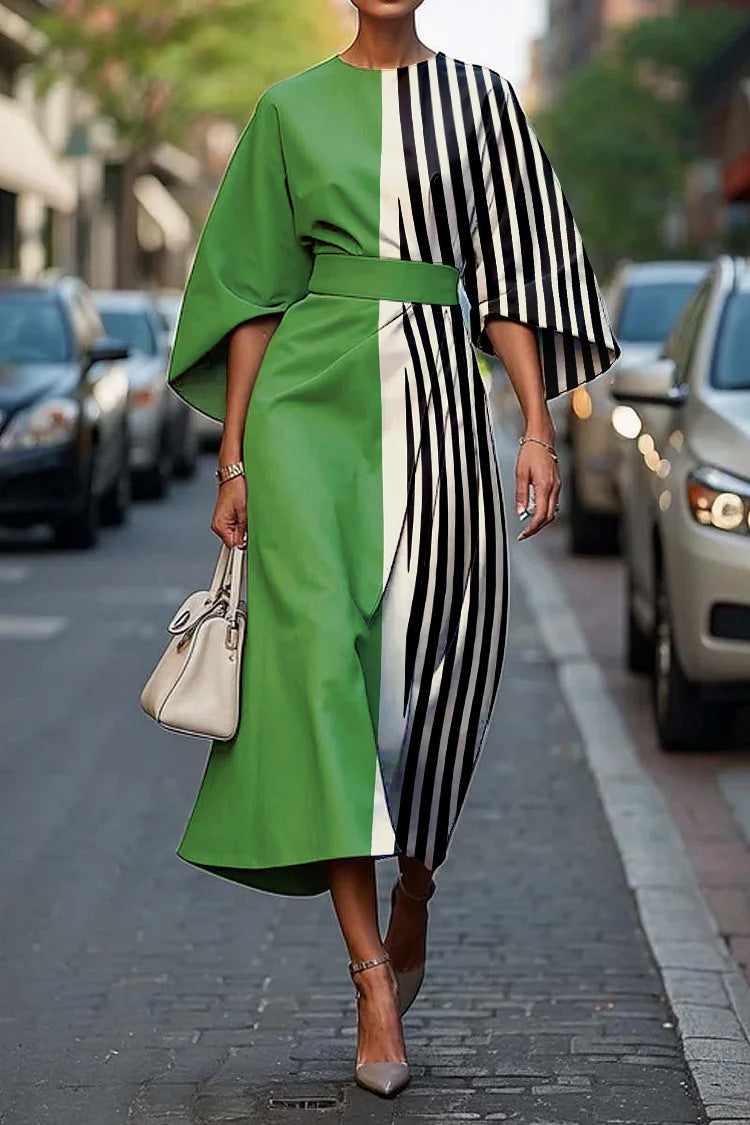 Carola | Stylish Batwing Sleeve Long Dress