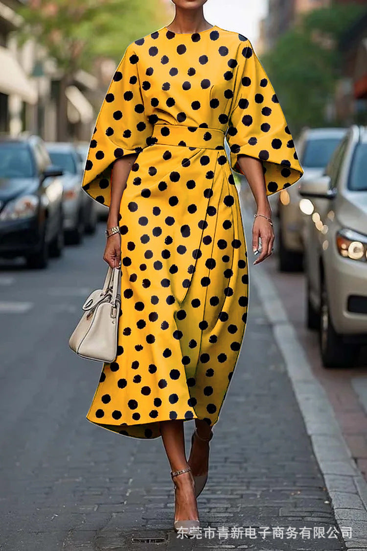 Carola | Stylish Batwing Sleeve Long Dress