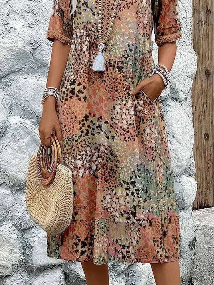 Samantha™ | Elegant Floral Midi Dress