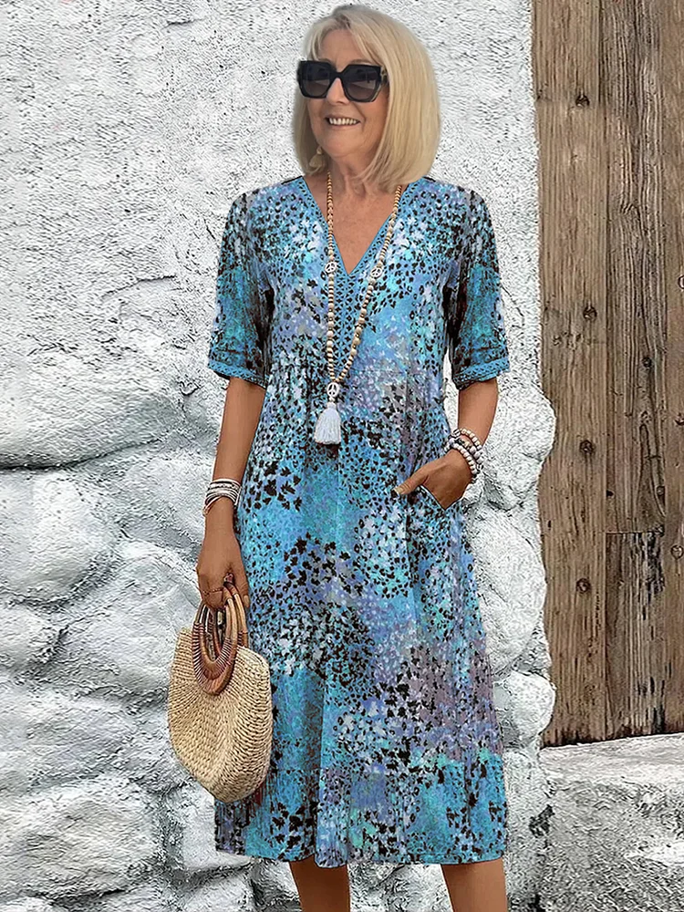 Samantha™ | Elegant Floral Midi Dress