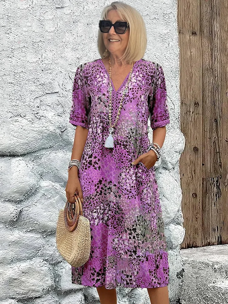 Samantha™ | Elegant Floral Midi Dress