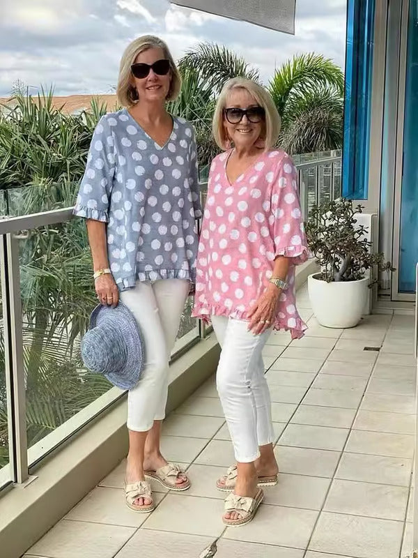 LUCIENNE® STYLISH V-NECK BLOUSE
