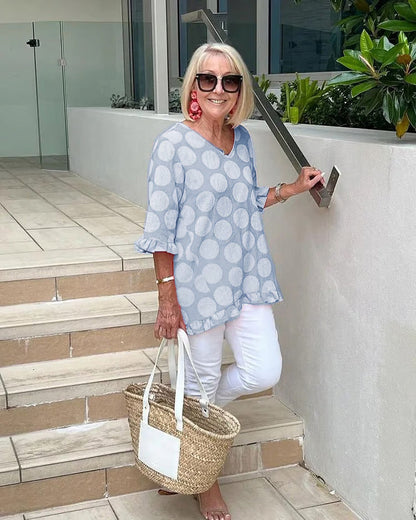LUCIENNE® STYLISH V-NECK BLOUSE