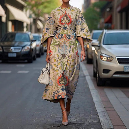 Carola | Stylish Batwing Sleeve Long Dress