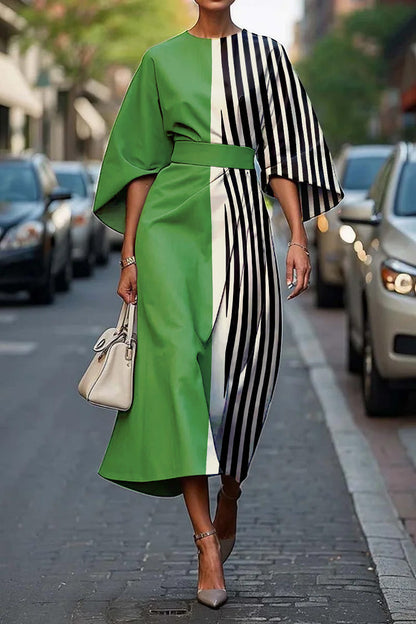 Carola | Stylish Batwing Sleeve Long Dress