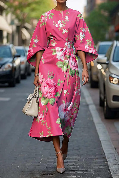 Carola | Stylish Batwing Sleeve Long Dress